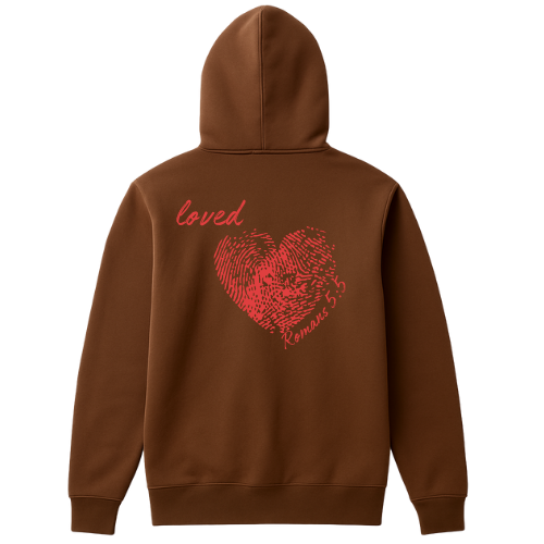 Brown Righteous Hoodie (Red Lettering)