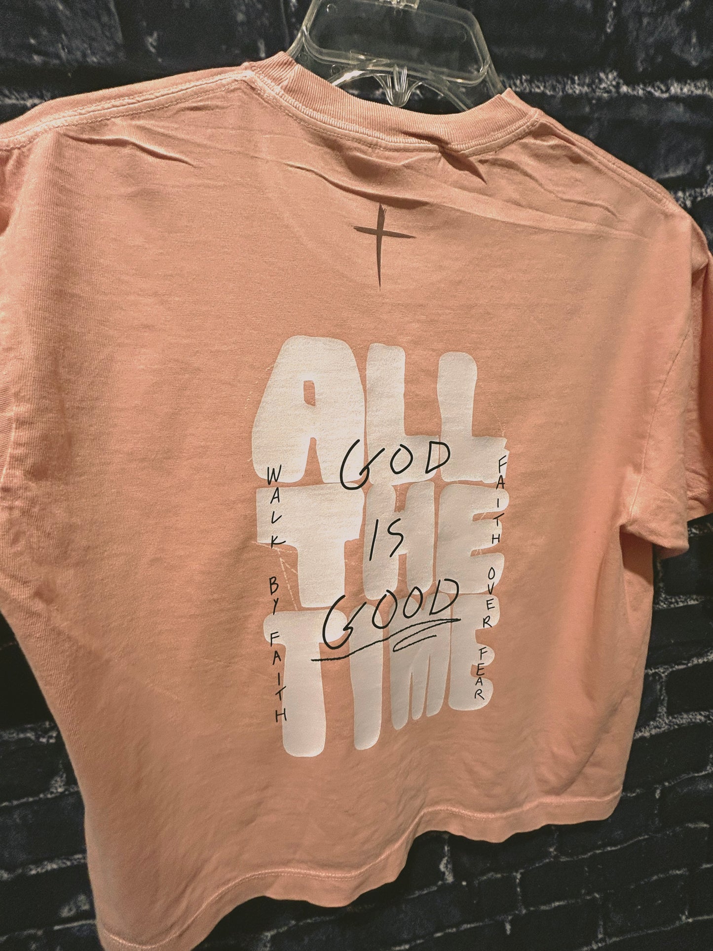 PEACH PEACE(Peach & Brown) “CHOSEN COLLECTION” (WOMENS CROP TEE)