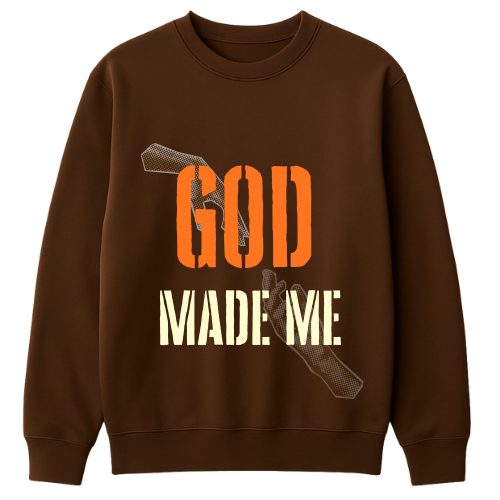 Brown “God Made Me” Crewneck