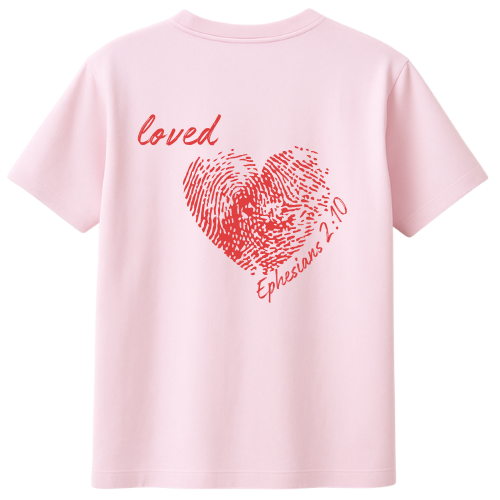 Pink “Righteous” Unisex T-Shirt (Red Lettering)