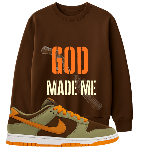 Brown “God Made Me” Crewneck