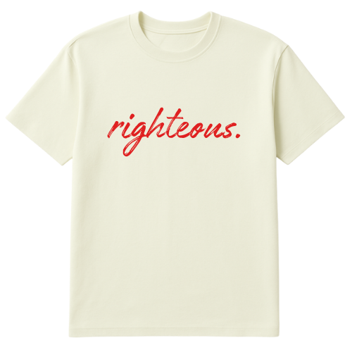 Ivory “Righteous” Unisex T-Shirt (Red Lettering)
